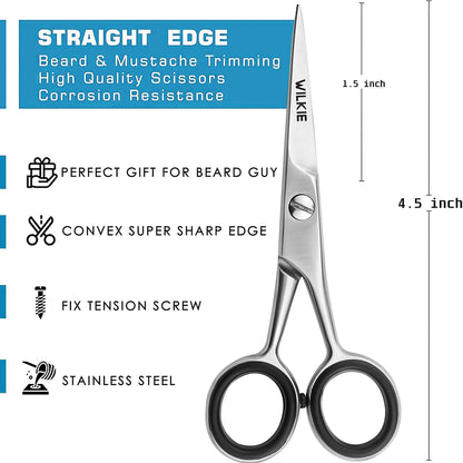 - WILKIE Professional Beard Scissors for Men | Moustache & Beard Trimming Scissors