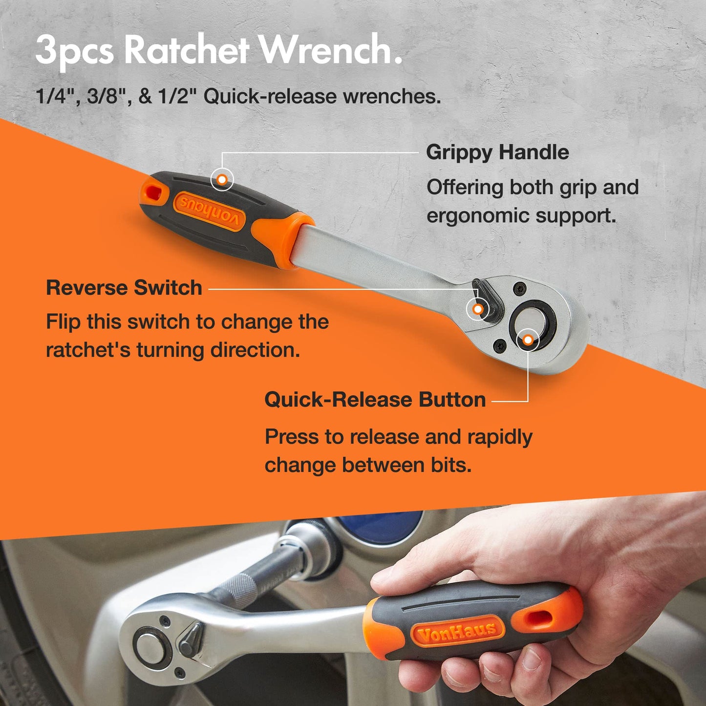 - VonHaus Socket Set - Comprising Socket Wrench, Sockets, Extension Bars, Ratchets and Torx