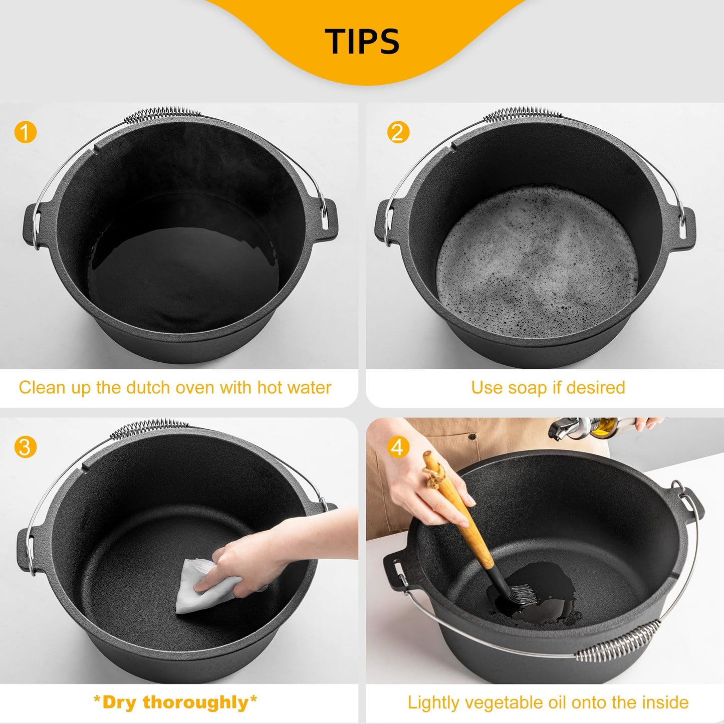 - Velaze Cast Iron Pot with Lid -