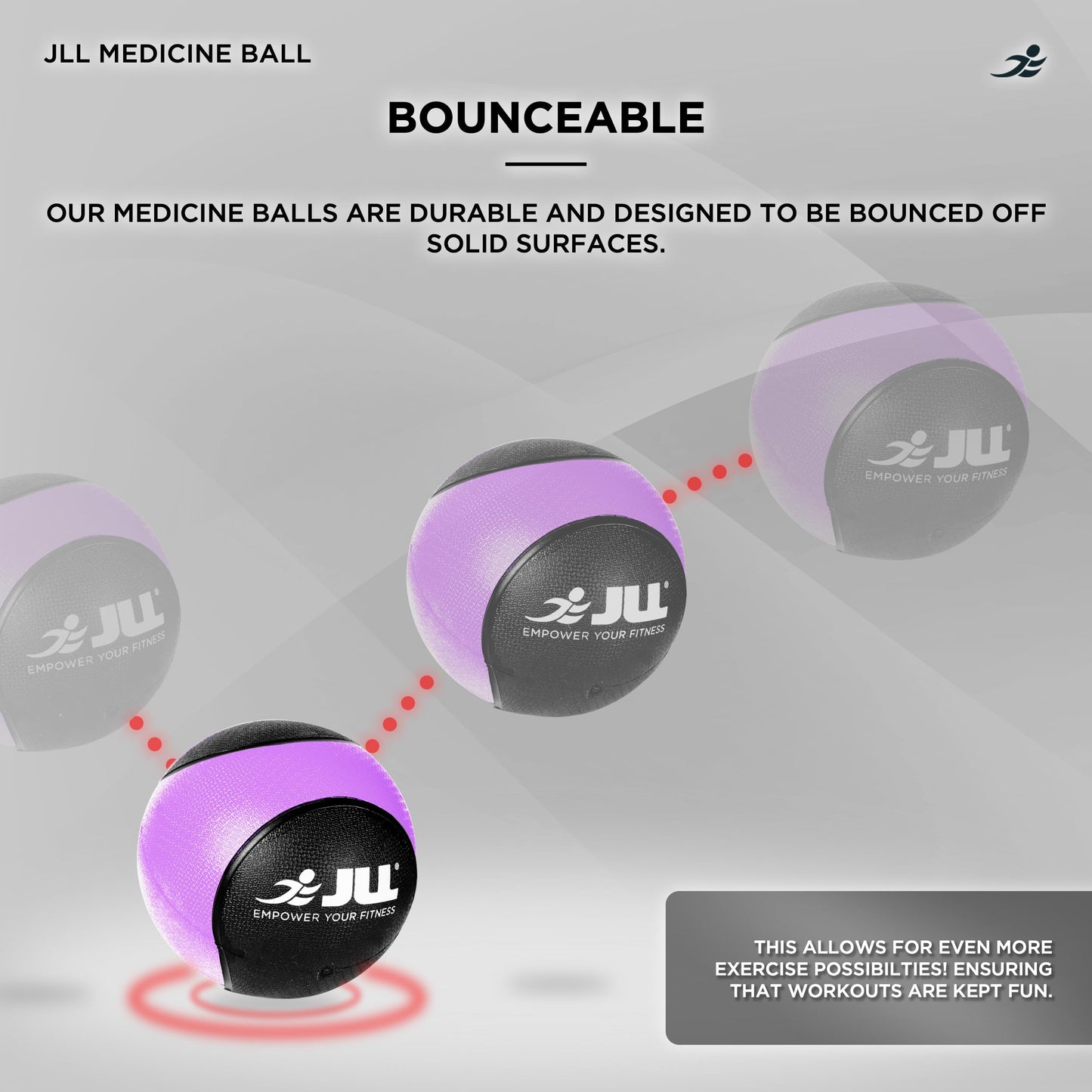- JLL® Medicine Balls 1-10kg | Heavy Duty Rubber | Colour Coded Weights -