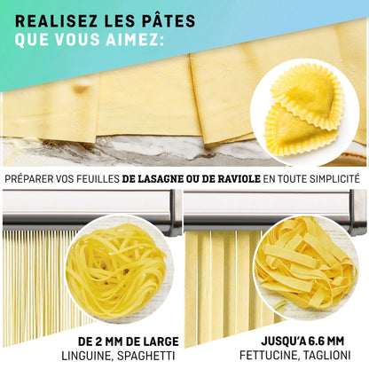 - Manual Pasta Maker with Dryer | Multi-Pasta Stainless Steel Italian Flat Dough Machine -