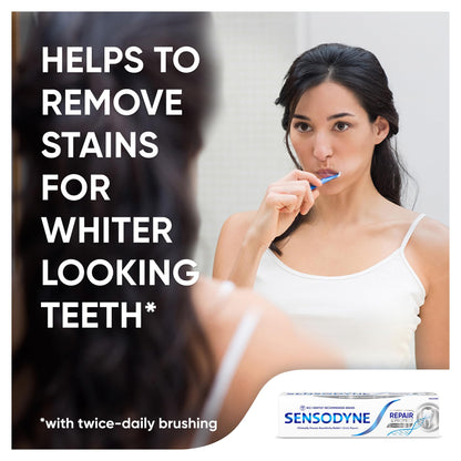 - Sensodyne Repair and Protect | Whitening Toothpaste | Toothbrush Multipack -