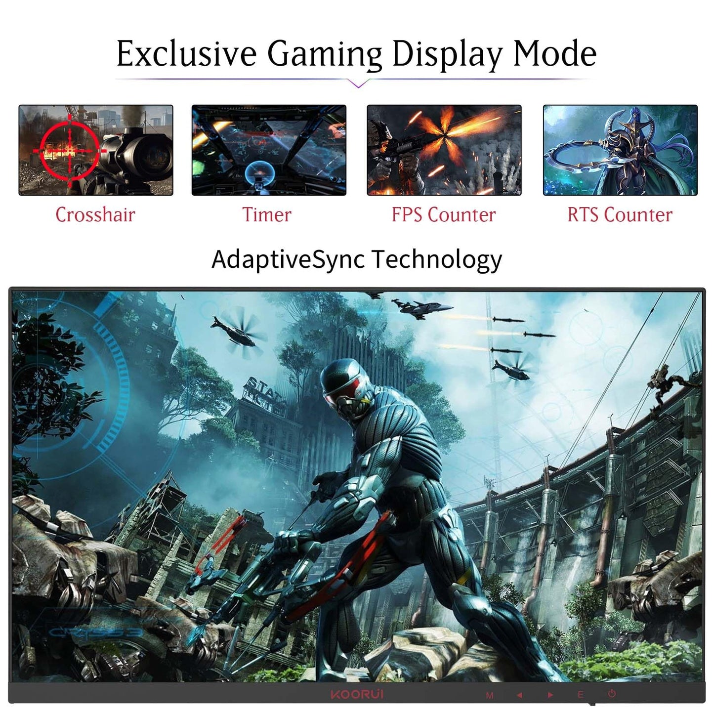 - KOORUI 24 Inch Computer Monitor | FHD 1080P Gaming Monitor | 165Hz VA 1ms | AdaptiveSync Technology | Ultra-Thin LED Monitor -