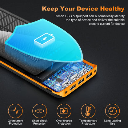 - Power Bank 26800mAh Portable Charger | Power Pack | Solar Power Bank | 3 Outputs 2 Input -
