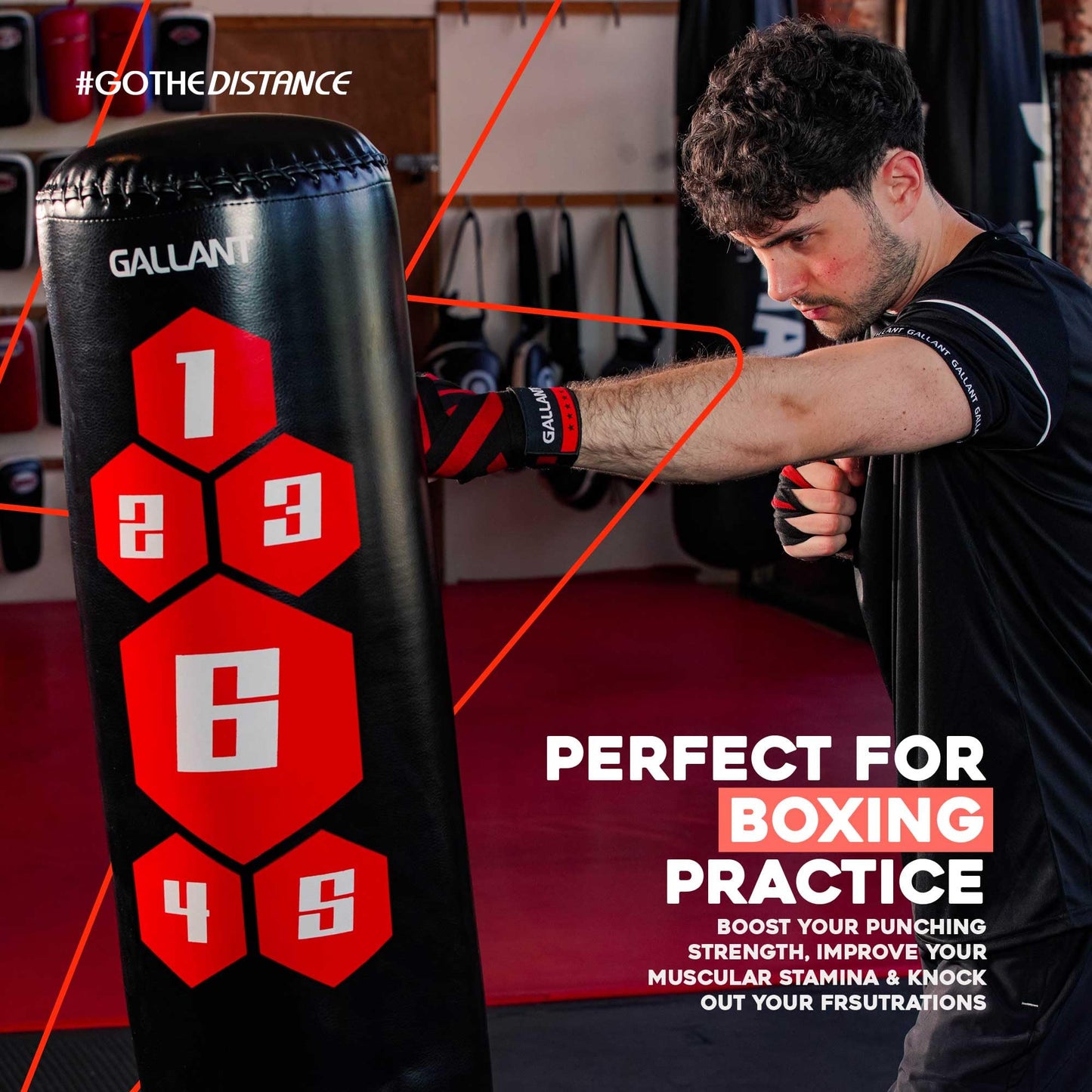 - Gallant 5.5ft Free Standing Punch Bag-Heavy Duty Pedestal Stand Boxing Bag for Kickboxing -
