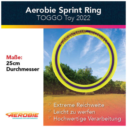 Aerobie Sprint Flying Ring, throw ring, 25.4 cm Diameter, Orange