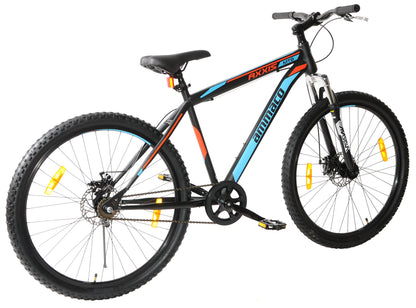 Ammaco Axxis Single Speed Bike Mens Mountain Bike 650b 27.5" Wheel MTB Disc Brakes Front Suspension 19" Frame Black/Blue/Red