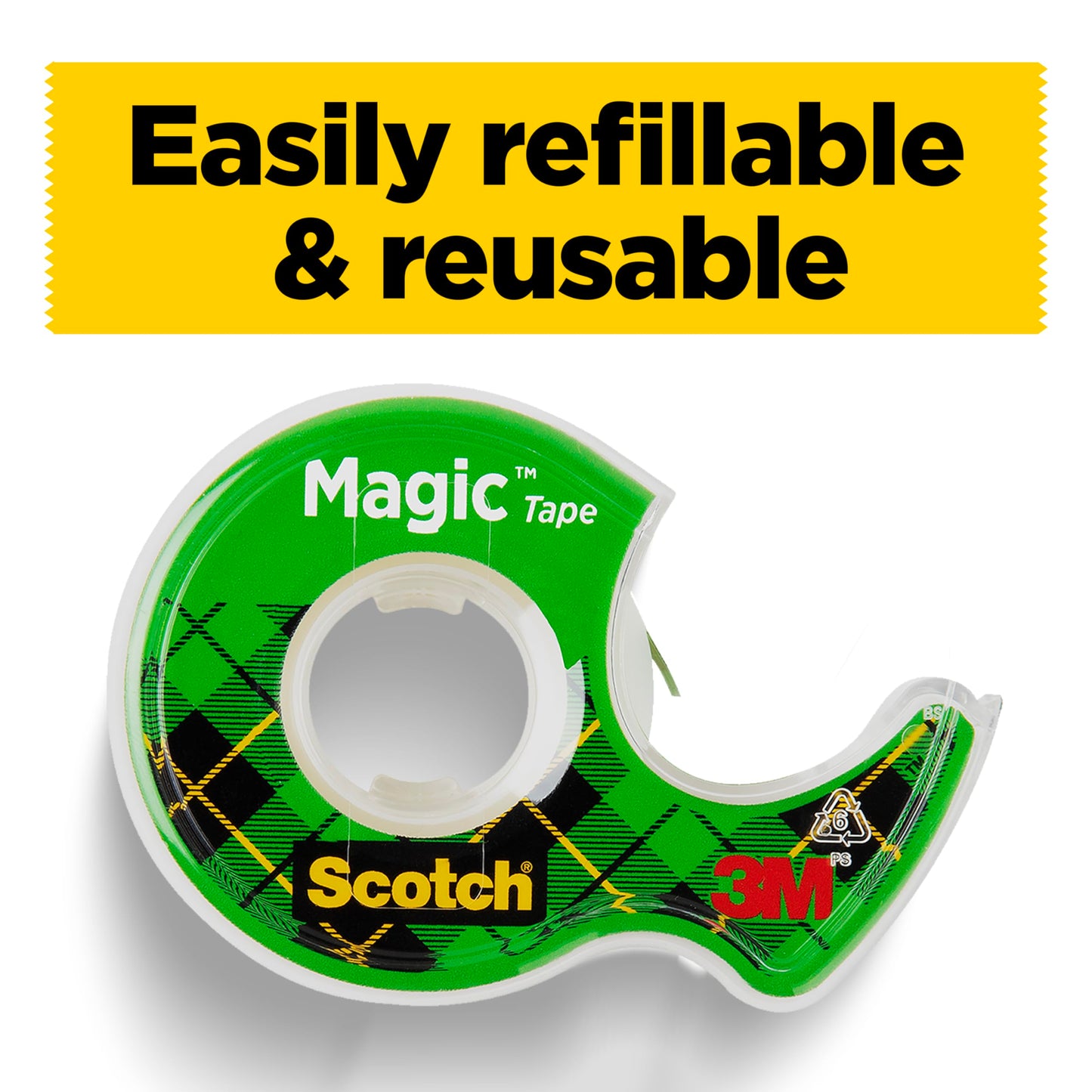 - Scotch Magic Tap | 2 Rolls on Handheld Dispenser + 1 FREE | 19 mm x 7.5 m | General Purpose Sticky Tape for Document Repair, Labelling & Sealing -