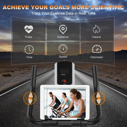 - Kitopa Exercise Bike for Home Use | Magnetic Resistance Stationary Indoor Cycling | Comfortable Seat Cushion | LCD Monitor -