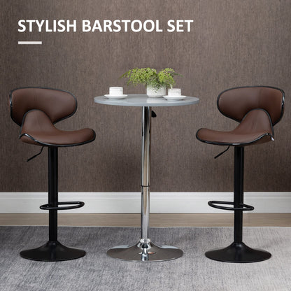 - HOMCOM Adjustable Swivel Bar Stools Set of 2 | Barstools with Footrest and Backrest -