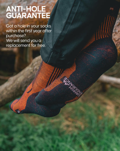 DANISH ENDURANCE Light Outdoor Walking Socks, Hiking, Merino Wool, Unisex, Dark Green, 9-12