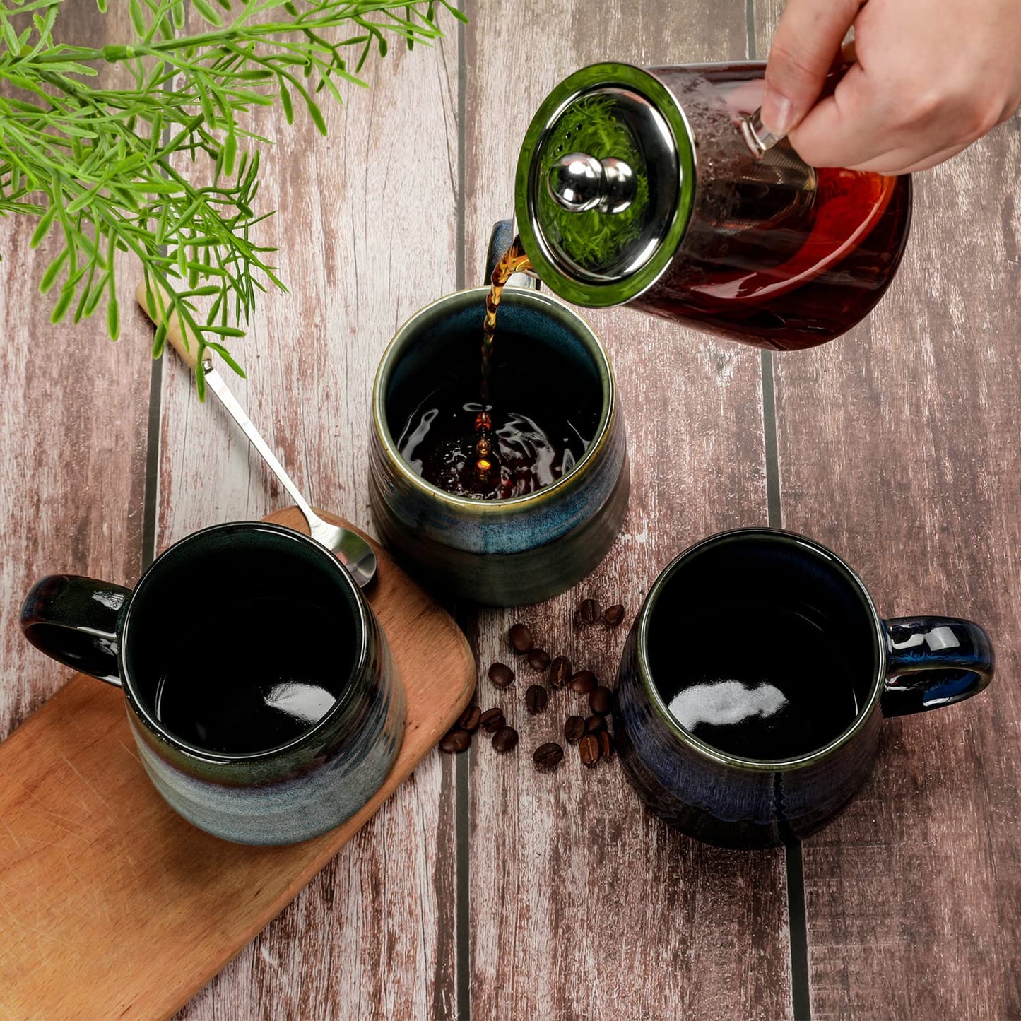 - SECELES 400ml Large Ceramic Coffee Mugs | 14Oz Handmade -