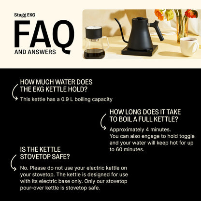 - Fellow Stagg EKG Electric Gooseneck Kettle | Pour-Over Coffee and Tea Kettle | Stainless Steel Water Boiler -