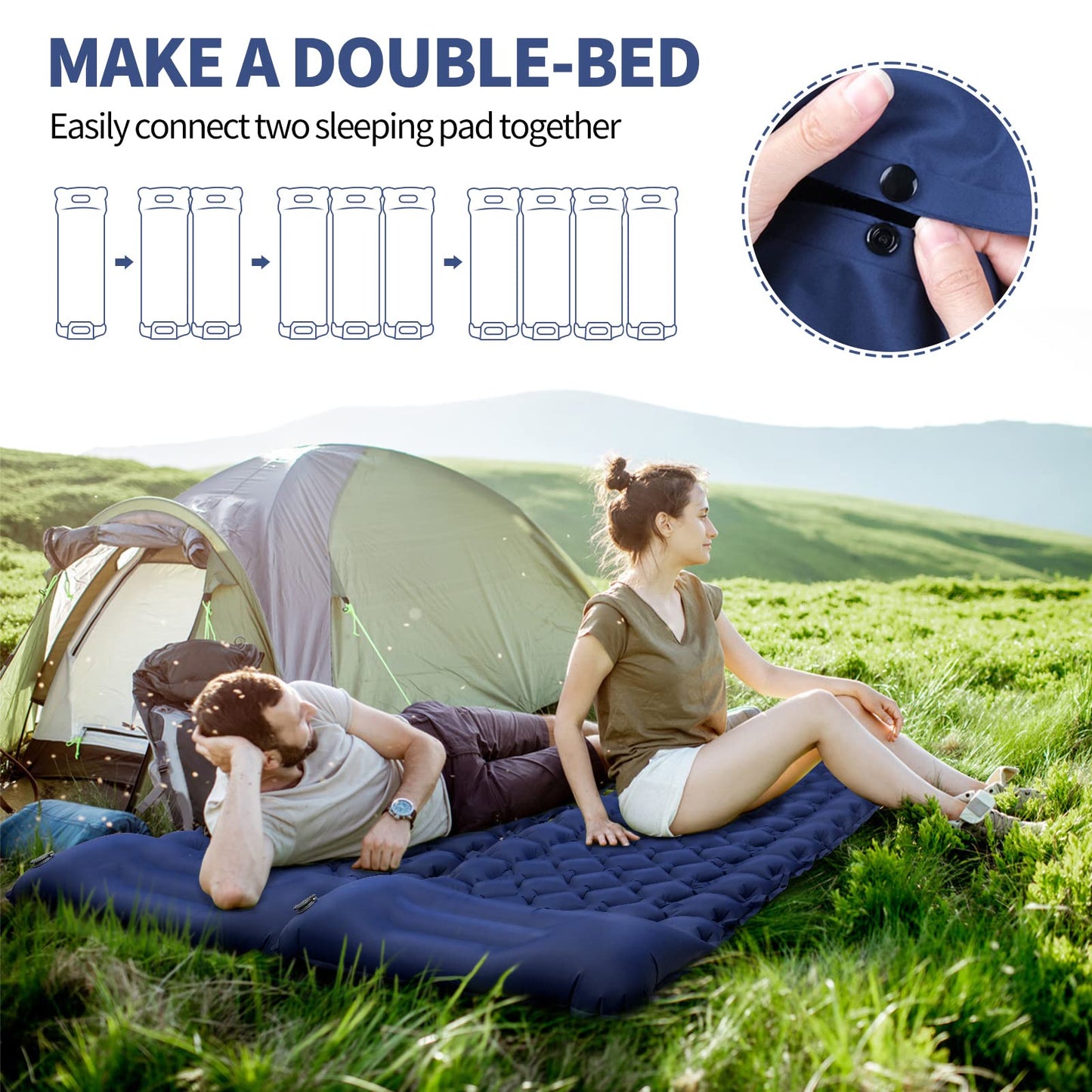 - Kiaitre Camping Mat | 9CM Ultralight Self Inflating Camping Mat | Camping Pillow | Portable Compact Camping Mattress -