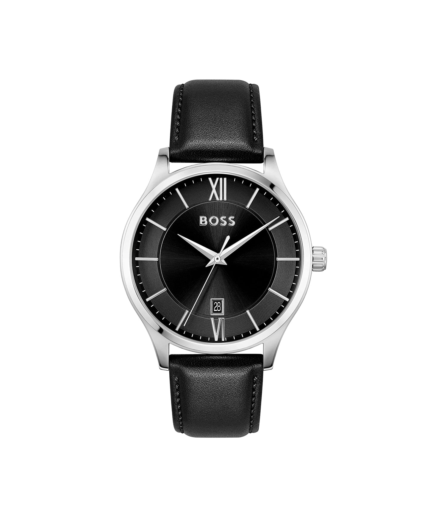 BOSS Analogue Quartz Watch for Men with Black Leather Strap - 1513954