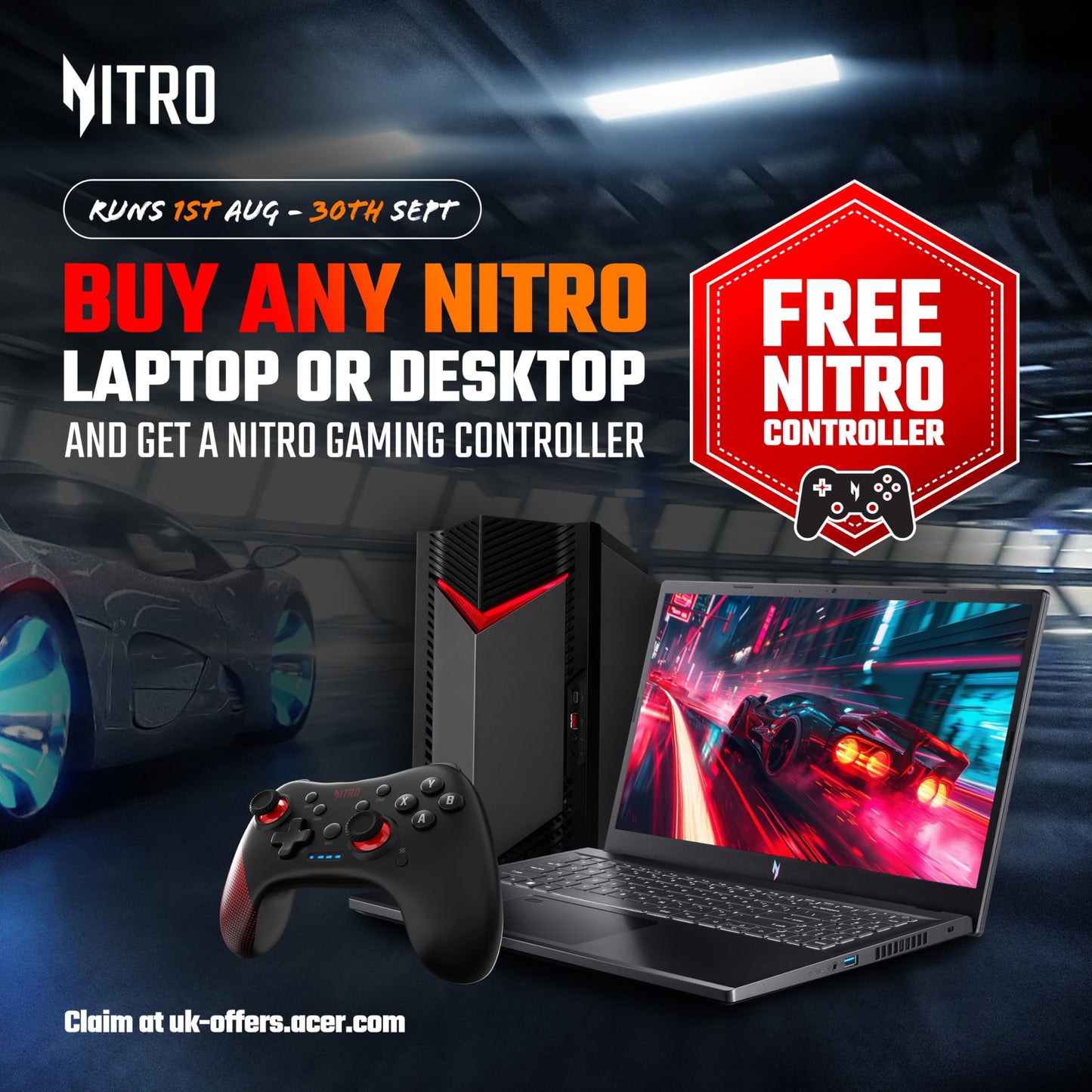 Acer Nitro V 16 ANV16-41 Gaming Laptop - AMD Ryzen 7 8845HS, 16GB, 1TB SSD, NVIDIA GeForce RTX 4060 8G, 16" WUXGA IPS 165Hz, Windows 11, Black