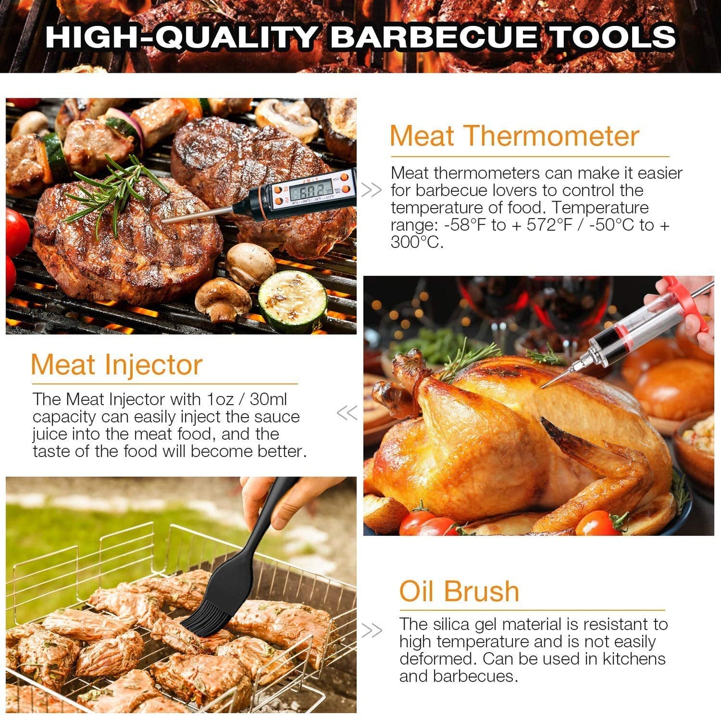 AISITIN BBQ Tools Set 35-in-1 BBQ Accessories BBQ Utensils Stainless Steel Barbecue Accessories for Camping Kitchen BBQ Utensils with Carrying Bag Gifts for Men and Women Gift
