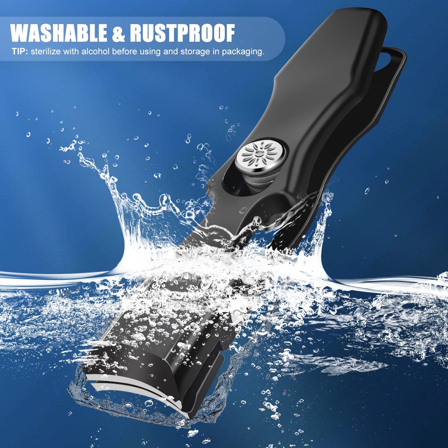 2024 Upgrade Nail Clippers for Men Thick Nails, Wide Jaw Opening Nail Clippers with Catcher, No Splash Toenail Clippers for Seniors, Professional Ultra Sharp Fingernail Cutter with Safety Lock