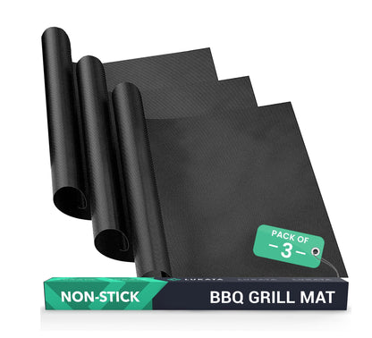 - Lukata Extra Large BBQ Grill Mats - Reusable Non Stick Teflon Heat Resistant BBQ Mats -