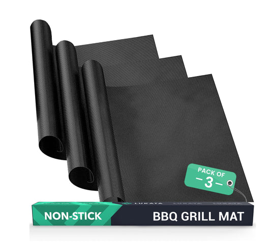 - Lukata Extra Large BBQ Grill Mats - Reusable Non Stick Teflon Heat Resistant BBQ Mats -