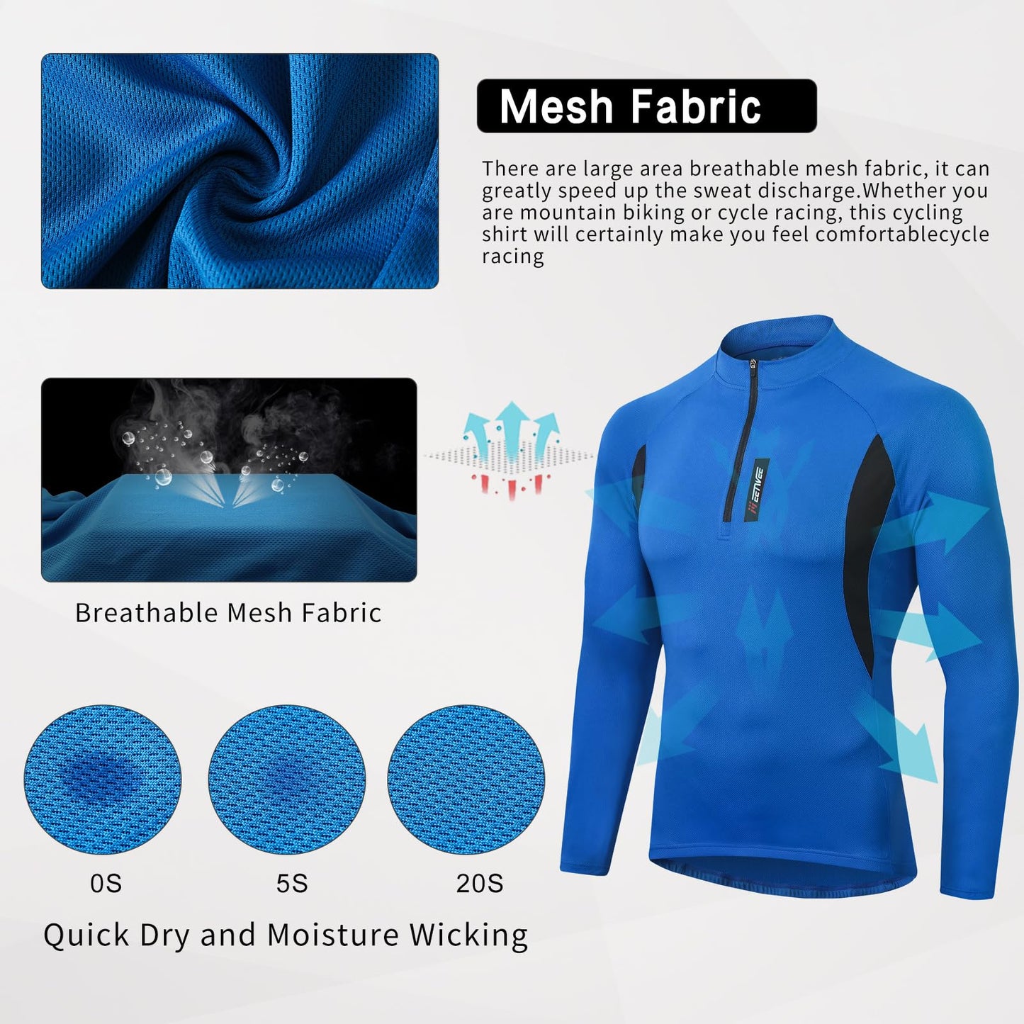 - MEETWEE Men's Cycling Jersey | Long Sleeve Cycle Tops Riding -