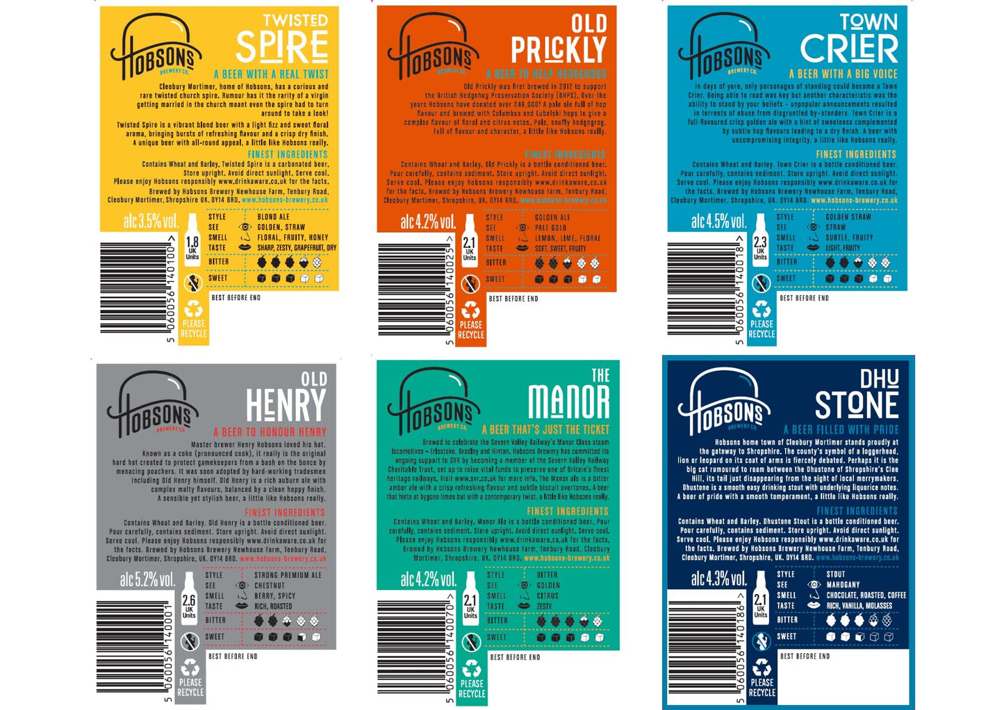 - Hobsons Premium Craft Beers Gift Set | Mixed Real Ale Taster Selection 6 x 500ml Bottle Pack -