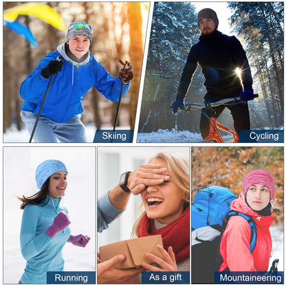 - TAGVO 2 Packs | Winter Thermal Fleece Running Hat | Beanie Cap Headwear -