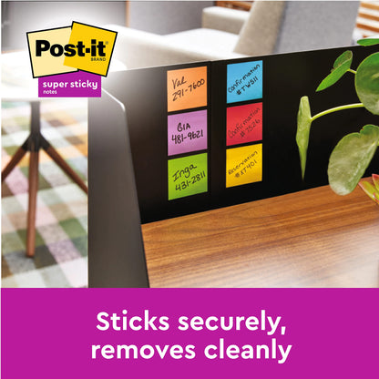 - Post-it Super Sticky Notes | Carnival Color Collection | Pack of 6 Pads | 90 Sheets per Pad -