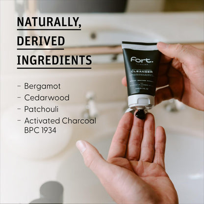 - Fort Skincare | Activated Charcoal Cleanser for Men | 50ml | Improves Skin | Removes Dirt | Controls Oil -