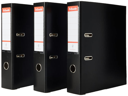 - Esselte A4 Lever Arch File | 3-Pack | 550 Sheets Capacity | Durable PP Plastic Cover -