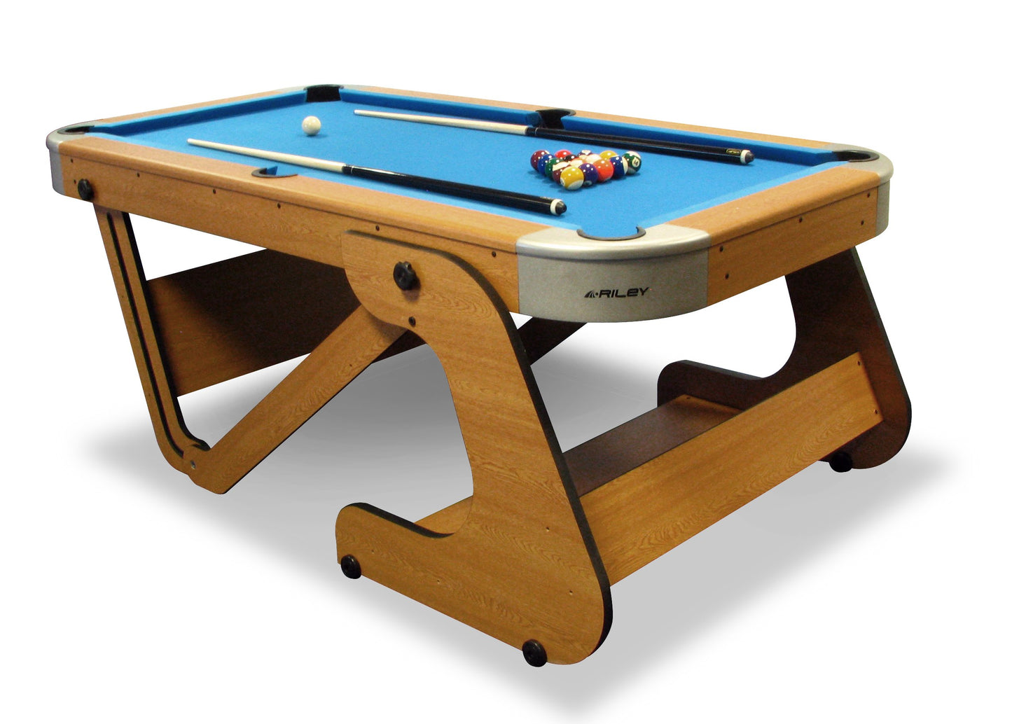 - Riley Supersize 6ft 6in Folding Pool Table with Soft-tip Dartboard | Vertical Folding Leg System with Independent Leg Levellers -