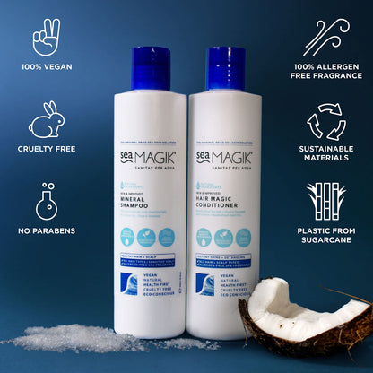 - Sea Magik | Natural Shampoo and Conditioner Set | Allergen-Free Spa Fragrance | Great for Dry or Sensitive Scalps | Vegan | (2 x 300ml) -