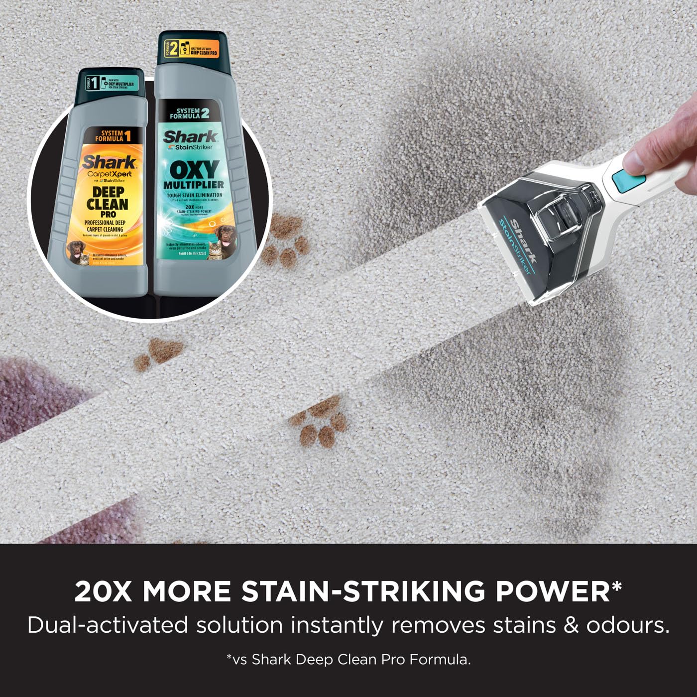 - Shark StainStriker | Pet Stain & Spot Cleaner | 5 Tools including Pet, Crevice & Hose-Cleaning Tools | 450W | White | PX200UKT -