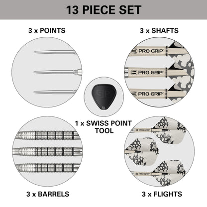 - TARGET Darts | EXO Edition 90% Tungsten Steel Tip Darts Set | 24g | Barrel SP02 – Steel Tip Dart Set -