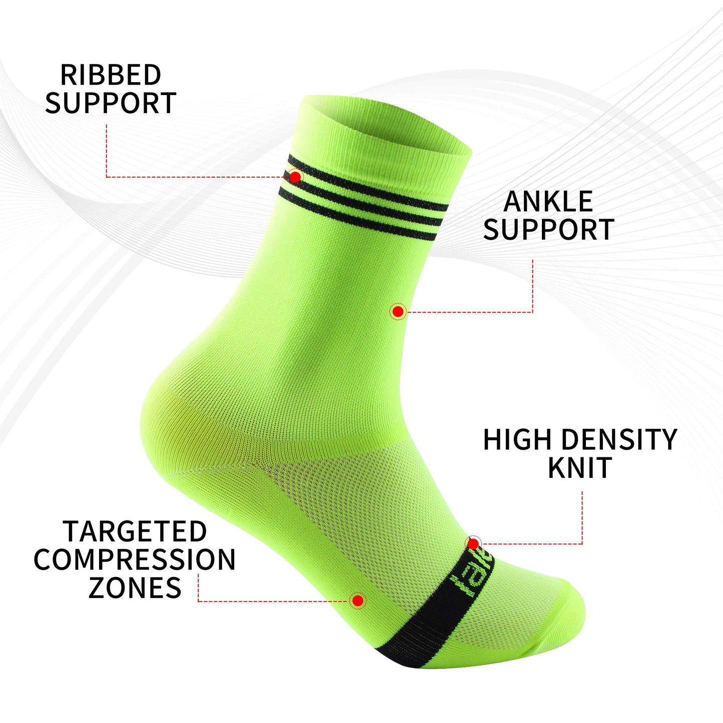 - Lalent 3 Pairs Men's Cycling Socks for Mountain Biking -
