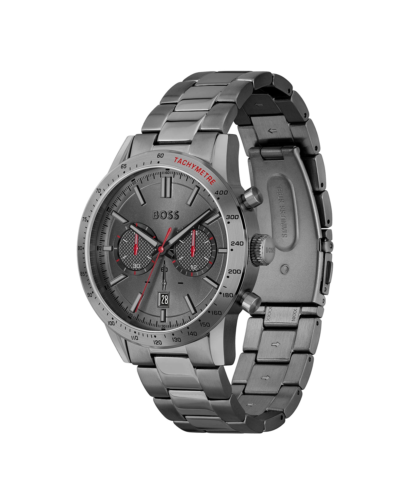 BOSS Chronograph Quartz Watch for Men with Grey Stainless Steel Bracelet - 1513924