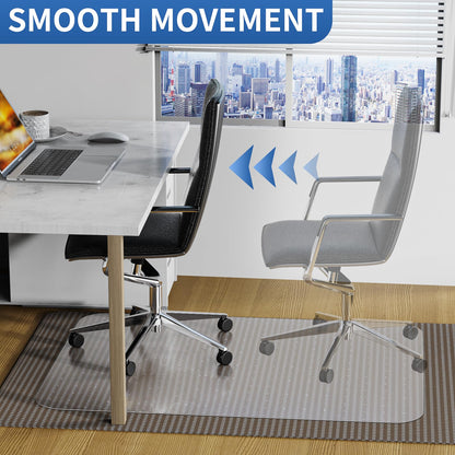 - WASJOYE PVC Chair Mat for Carpet, T-shape Transparent PVC Desks Mat Large 75