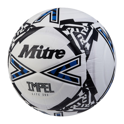 - Mitre Impel Lite 360 Football | Highly Durable | Lightweight Ball, White/Black/Blue | Size 5