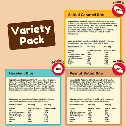 - Vive Protein Bites, Gluten Free, High Fibre, Vegan Snacks, Mini Protein Bars, Dark Chocolate Coated Mixed Box, 21 x 20g -