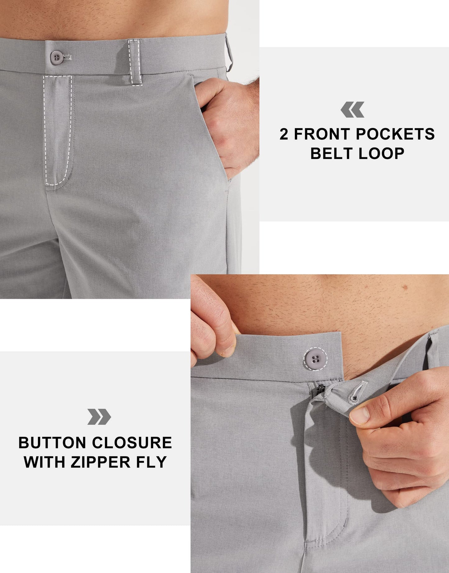 - Libin Mens Golf Trousers | Slim Fit Stretch Work Dress Pants -