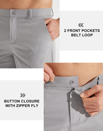 - Libin Mens Golf Trousers | Slim Fit Stretch Work Dress Pants -