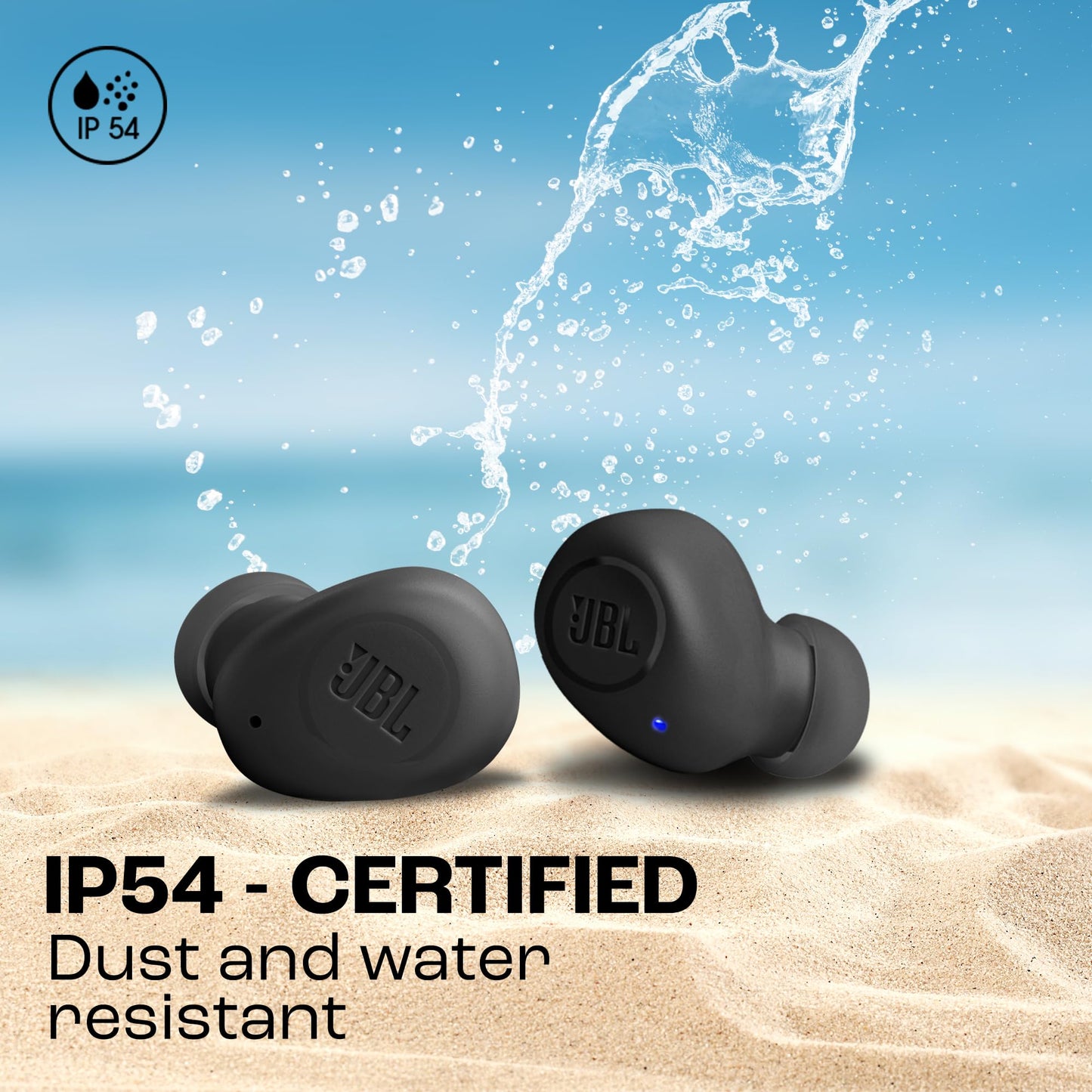 - JBL Wave Buds | In-Ear Wireless Earbuds | IP54 and IPX2 Waterproofing | Powerful Bass and 32 hours Battery Life -