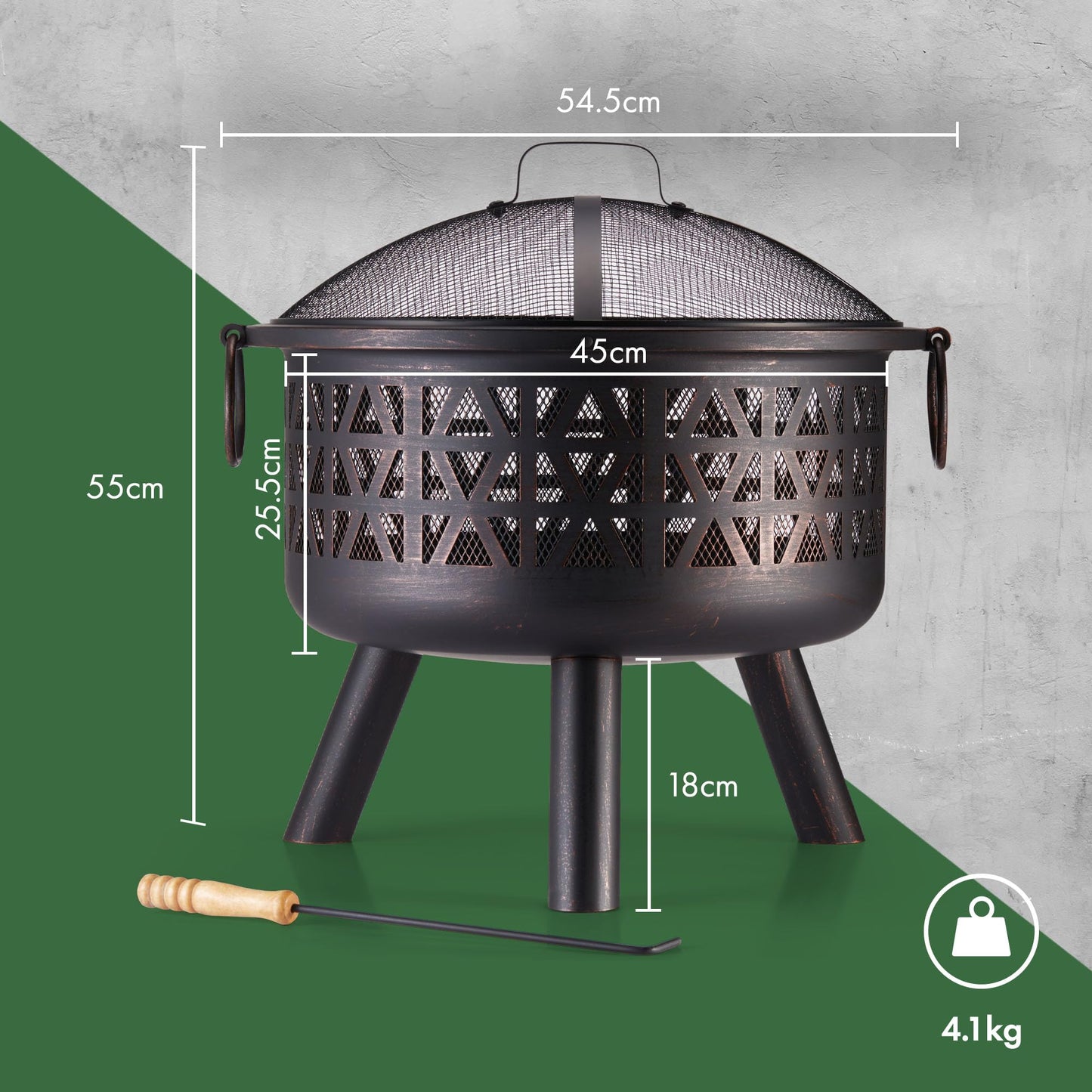 - VonHaus Fire Pit – Firepit for Outdoor, Garden, Patio – Portable