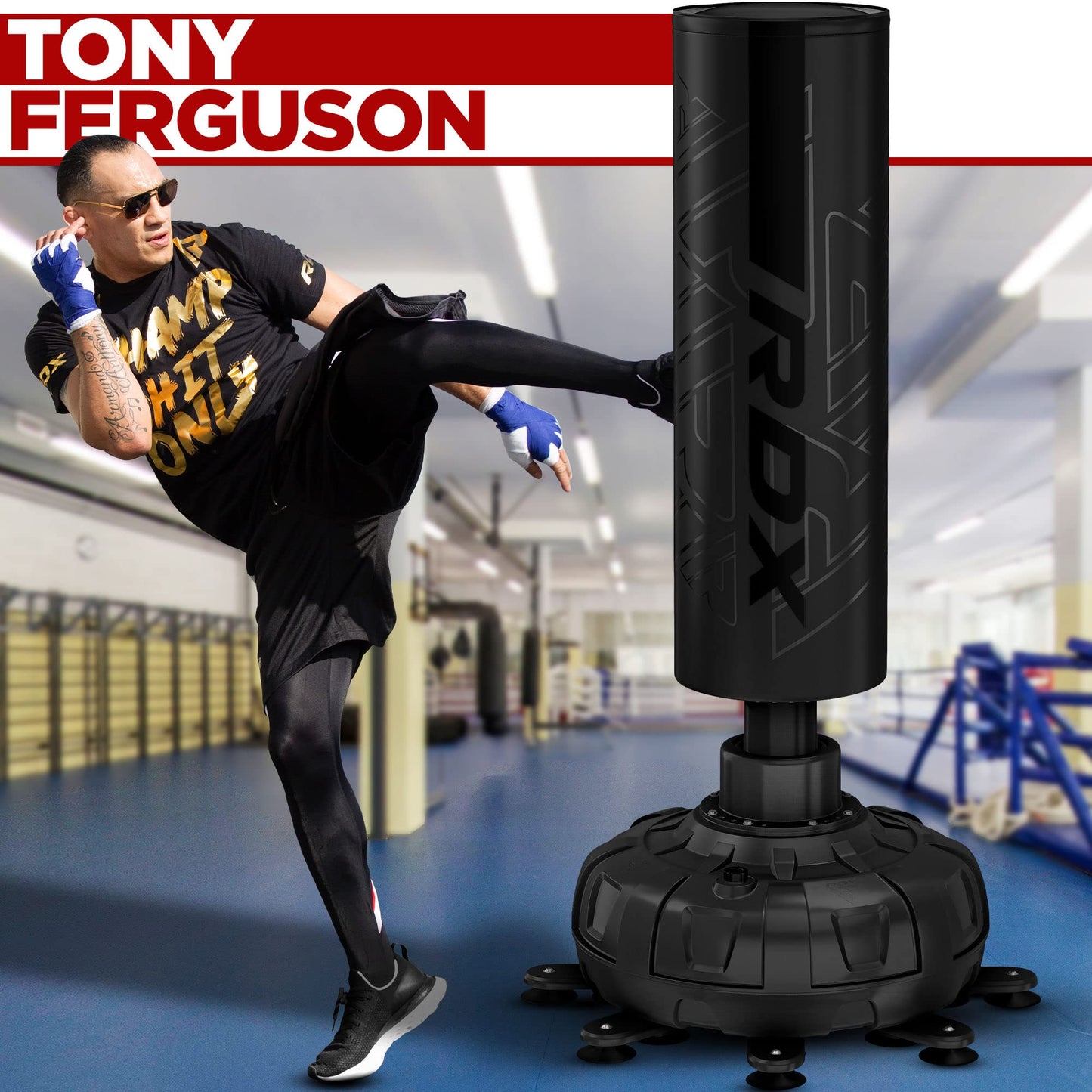 - RDX XXL 150KG 6ft Free Standing Punch Bag | Gloves & Cover | Heavy Pedestal Bag -