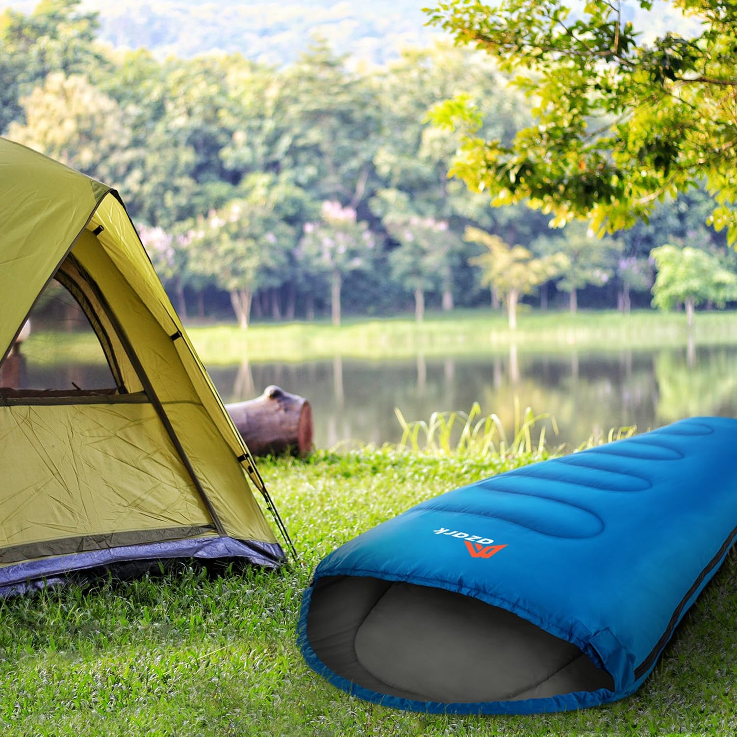 azark Premium Single Sleeping Bag, 350GSM, Lightweight and Waterproof, 4 Seasons of Camping, Hiking and Outdoors, Sleeping bag for Adults & Kids (Black)