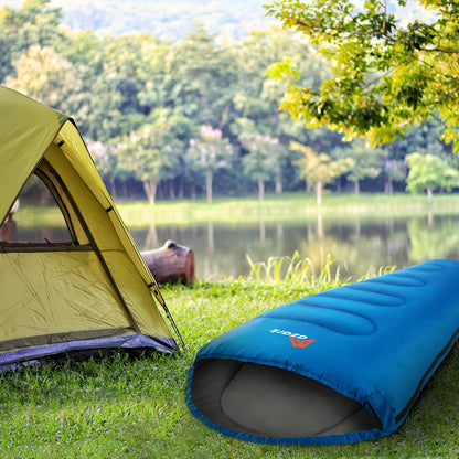 azark Premium Single Sleeping Bag, 350GSM, Lightweight and Waterproof, 4 Seasons of Camping, Hiking and Outdoors, Sleeping bag for Adults & Kids (Black)