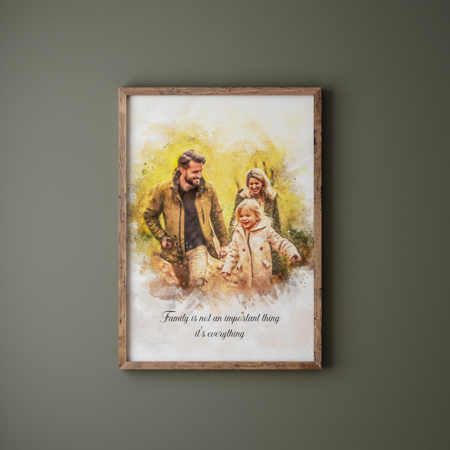 - Watercolour Family Portrait, Father's Day Gift, Personalised Painting From Photo, Custom Family Print