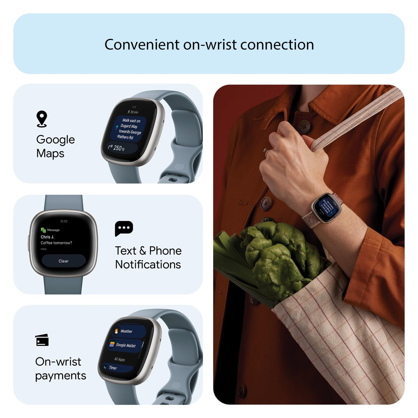 - Fitbit Versa 4 Fitness Smartwatch with built-in GPS and up to 6 days battery life -