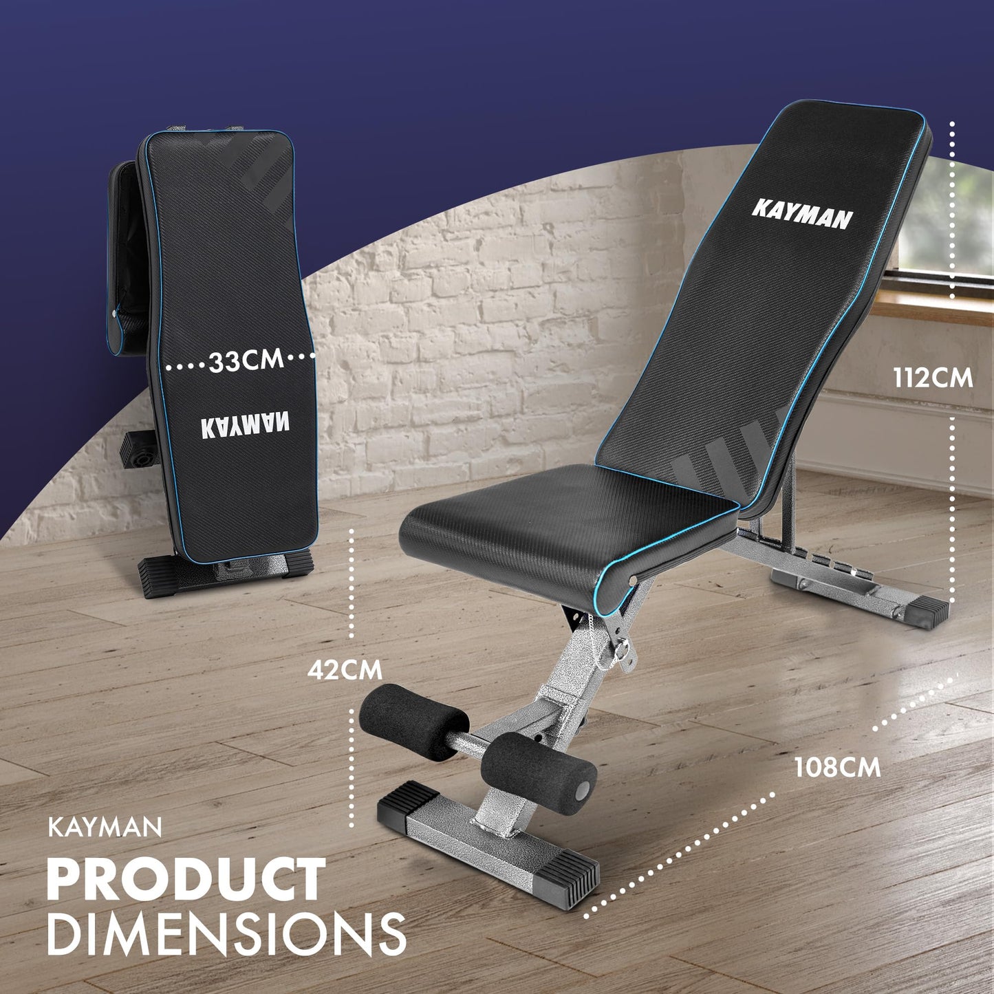 - Kayman Adjustable Weight Bench | Compact Workout Bench For Versatile Exercises -