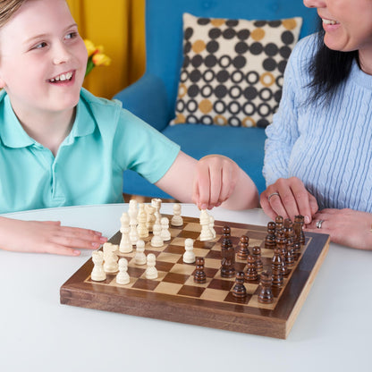 - Jaques of London Wooden Chess Set | Folding Chess Board & Pieces -